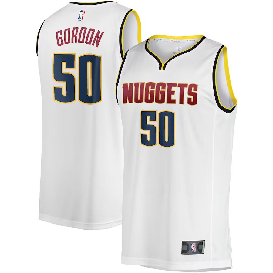 Men Denver Nuggets #50 Aaron Gordon Fanatics Branded White Fast Break Player NBA Jersey->denver nuggets->NBA Jersey